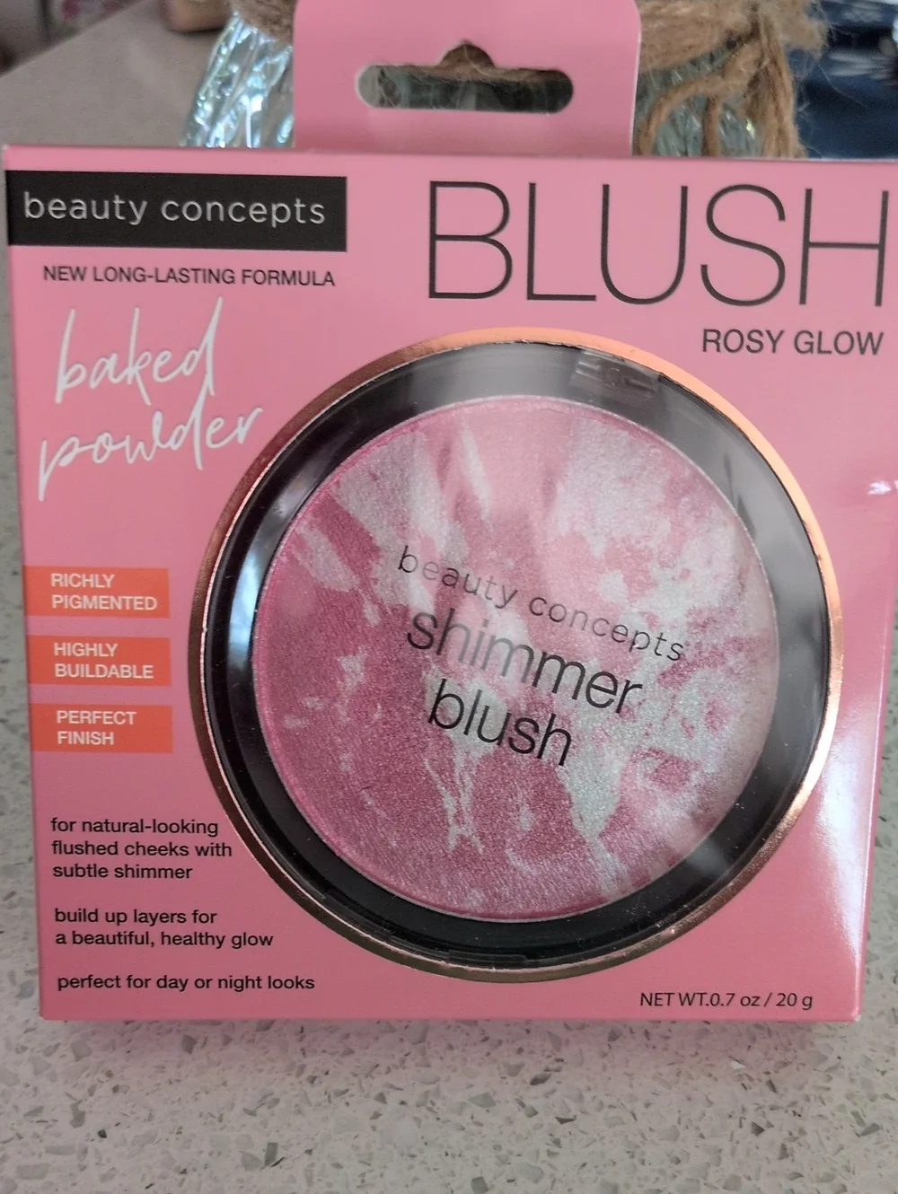 Beauty Concepts Shimmer Blush - Rosy Glow Pink Baked Powder